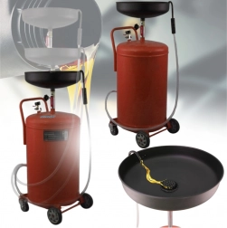 Mobilná záchytná nádoba na olej 80 l so stlačeným vzduchom, výškovo nastaviteľný lievik