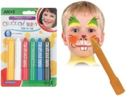 Farby na tvár v tyčinke – sada 6 farieb