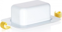 Maslenka z ocele v bielej farbe