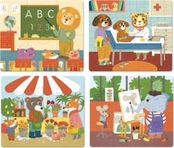 Vilac drevené puzzle povolania 4 v 1