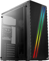 Počítačová skriňa mid‑tower streak RGB, čierna, USB 3.0