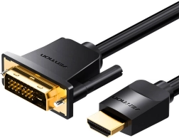 HDMI na DVI (24+1) kábel 5 m Vention, 4K 60 Hz / 1080p 60 Hz, čierny