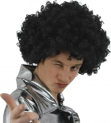 Afro parochňa čierna kučeravá na karneval a párty