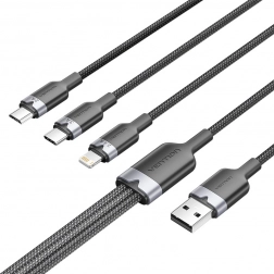 USB 2.0 kábel 3 v 1 Vention - USB-C, Lightning a Micro-B