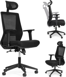 Ergonomická otočná kancelárska stolička s nastaviteľnou výškou modernhome, čierna