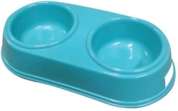 Dvojitá miska pre psa 26,5 × 12,5 cm, plast, mix farieb