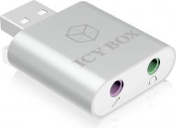 USB audio adaptér ICY BOX s mikrofónovým a slúchadlovým výstupom
