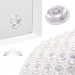 Samolepiace silikónové nárazníky 13 mm – číre, 50 ks