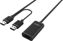 Aktívny USB 2.0 predlžovací kábel 20 m UNITEK Y-279 čierny