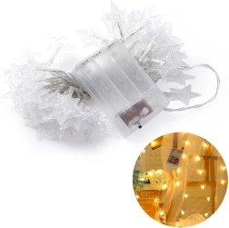 Dekoratívne LED svetlá v tvare hviezdy 5 m – studená farba