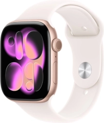Apple Watch Series 11 GPS, hliníkové puzdro 42 mm v farbe ružového zlata, športový remienok svetloružový M/L