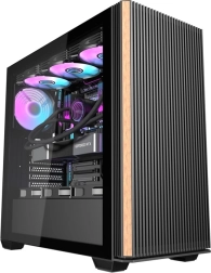 Počítačová skriňa Darkflash DS900WS čierna s panoramatickým sklom a 4 ARGB ventilátormi