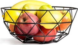 Kovová geometrická misa na ovocie čierna 28 cm Vilde