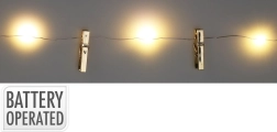 Vianočné LED osvetlenie s klipsami 0,9 m, teplá biela (sada 10)