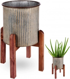 Kovový obal na kvetináč so stojanom 27 × 39 cm