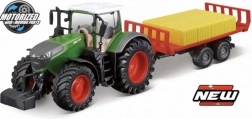 Bburago 10 cm Farm traktor Fendt 1050 s prívesom na balíky