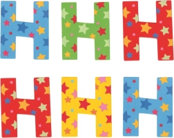 Drevené písmeno H s hviezdičkami Bigjigs Toys