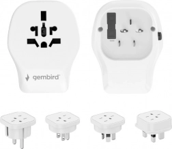 univerzálny cestovný adaptér 20 W s USB, biely