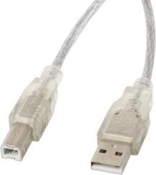 USB 2.0 kábel AM-BM 3M priehľadný