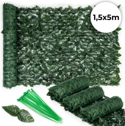 Umelý brečtanový plot 500x50 cm na balkón v zelenej farbe