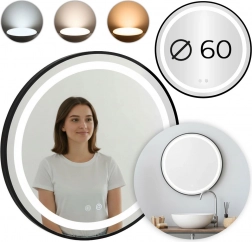 Okrúhle LED kúpeľňové zrkadlo 60 cm s dotykovým ovládaním a stmievaním MODERNHOME