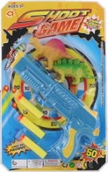 Pištoľ s penovými nábojmi a dinosaurami