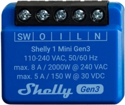Ovládač Shelly 1 Mini Gen3 s Wi-Fi a Bluetooth