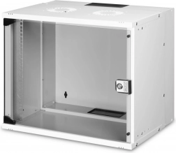 Nástenná sieťová skriňa 19" 9U SOHO PRO so sklenenými dverami, sivá