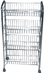 Kúpeľňový vozík BRILLY s 3 košmi, chróm, 46 × 28 × 60 cm