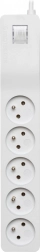 Prepäťová ochrana s 5 zásuvkami a vypínačom