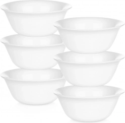 Sklenené biele misky 300 ml, sada 6 ks