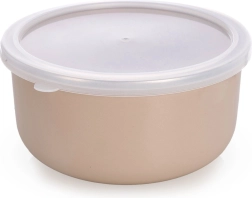 Smaltovaná miska s vekom béžová 16,5 cm, 1,3 l