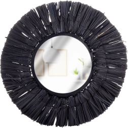 Čierne okrúhle nástenné zrkadlo Home Styling Collection 32 cm