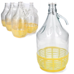 Sklenený demižón 5 l s úchytom a mechanickým uzáverom