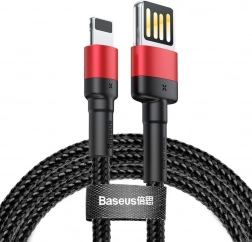 BASEUS Cafule odolný kábel USB‑Lightning 1 m, 2,4 A (čierno‑červený)