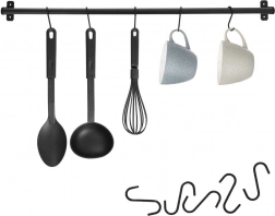 čierny kovový kuchynský reling RADKA 78,5 cm