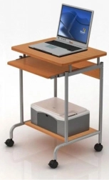 Kompaktný počítačový stôl s výsuvnou policou na klávesnicu, buk