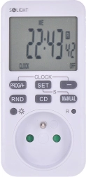 Solight digitálny týždenný časový spínač s podsvieteným veľkým LCD
