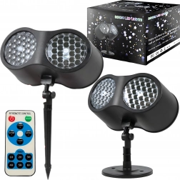 Vianočný LED laserový projektor so snehovými vločkami na dom