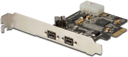 FireWire 800 PCIe radič s 2× externým a 1× interným portom, low profile