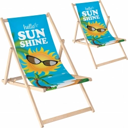 Sada 2 ks skladacie drevené ležadlo do záhrady a na pláž, polohovateľné