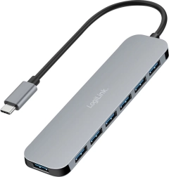 LogiLink 7‑portový USB‑C hub USB 3.2 s USB‑A, 5 Gb/s a napájaním 20 W