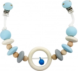 Hess záves na kočík z prírodného dreva s modrým zvončekom