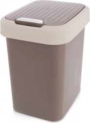 Plastový odpadkový kôš 12 l hnedý s výklopným vekom