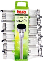 Solárne LED záhradné svietidlá, sada 10 ks
