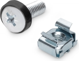 Montážne skrutky M6 19,8 mm s maticami a podložkami pre rack 10" a 19", sada 50 ks, strieborné – DIGITUS