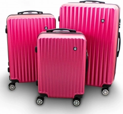 Sada cestovných kufrov BARUT, ružová, tvrdé škrupinové kufre na kolieskach 3 ks