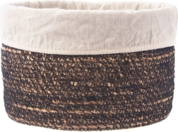 Ručne pletený kôš na ukladanie s vyberateľnou látkovou vložkou 20 × 13 cm