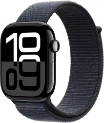 Apple Watch Series 10 GPS, hliníkové puzdro 46 mm v onyxovej farbe s atramentovým športovým remienkom