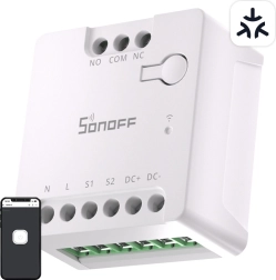 Inteligentný Wi‑Fi spínač SONOFF MINI‑D s podporou MATTER (AC/DC 12–48 V, bezpotenciálový)